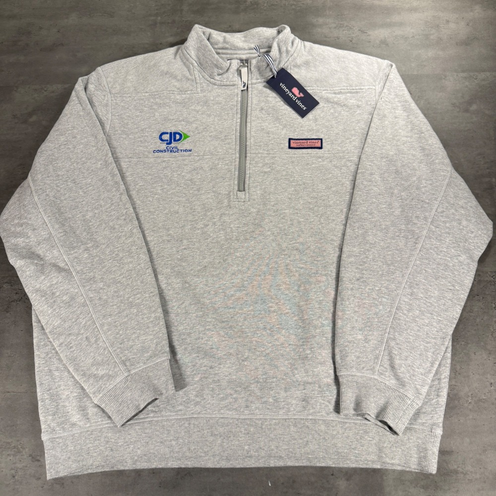 Vineyard Vines 1/4 Zip Jacket Mens XL Grey Collegiate Shep Shirt Pullover CJD